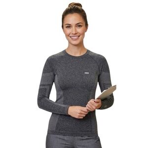 FIGS Salta Seamless Long Sleeve Underscrub Top Gray XS NWT W22KW1010
F